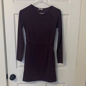Long Sleeve Purple Dress with Sheer Back